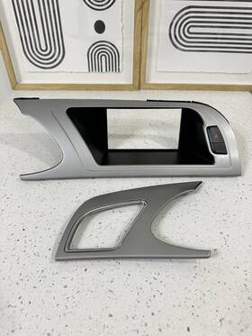 8k1857186f Audi 09-12 A4 Dash Center Display Info Screen Bezel Trim Set With Hazard Switch S4