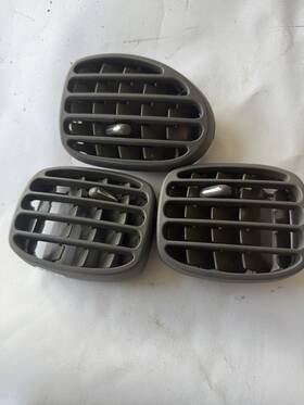 15032557 Buick 02-09 Trailblazer Dash Heater Climate Air Vent Filter Grille Gray Grey Set Of 3