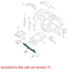 96346078 Chevrolet 2004-2008 Aveo Instrument Panel Knee Bolster Used Oem