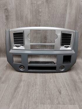 5ju26dx9ac Dodge Ram Radio Bezel Dash Trim Panel Oem Gray Silver 2006 2007 2008