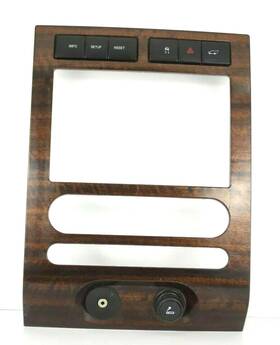 7l14-7804302-a Ford 07-14 Expedition Mahogany Woodgrain Dash Trim Radio Climate Panel Bezel Oem