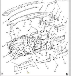 15173200 General Motors 03 04 05 06 07 08 09 C4500 C5500 Topkick Kodiak Lower Dash Knee Panel