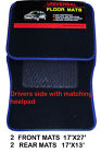 Heel Floormats Anti Rubber Universal Pad Slip Set Car Colored Backing