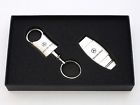1004 Key Fob Clip Set Mercedes Brushed Money Bill Silver Ring Clamp Gift