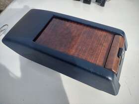 1266807489 Mercedes 1981 1991 W126 Rolltop Center Console Storage Cubby / Gray Zebrano 560