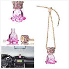 Mfbtrosepink2 Car Bling Crystal Ornament Rearview Mirror Hanging Pink Diamond Rose