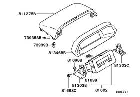 Mr444391 Mitsubishi Pajero Io Shogun Pinin Tr4 Digital Clock Combination Meter Hood Cover