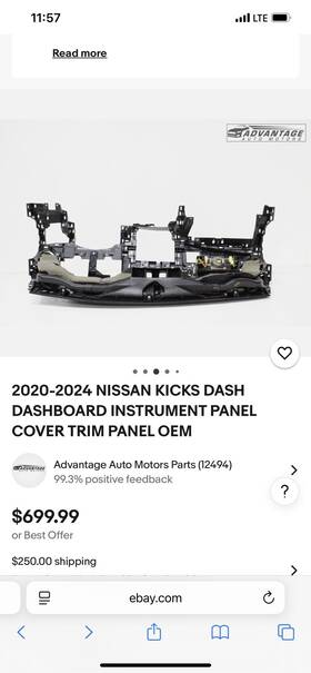684115r07a Nissan Ft21-ft24 Kicks Dash Panel Dashboard Oem Trim Code G