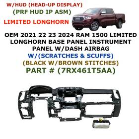 7rx461t5aa Oem Ram Part 2021-2024 1500 Limited Longhorn Base Panel Instrument With Head-up Display