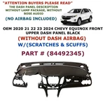 2020 21 22 2024 Chevy Equinox Front Upper Dash Panel Black 84492345. Fixed Price $400.00.