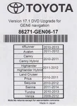 2010 2011 Toyota Camry + Hybrid Navigation Map Update Dvd Gen 6 Ver 17.1 U99. Fixed Price $19.95.