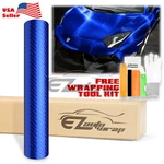Satin Chrome Carbon Fiber Blue Vinyl Wrap Air Release Decal Sheet Film Sticker. Fixed Price $47.50.