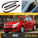 For Rio 2018-23 Sedan In-channel Window Visor Rain Sun Shade Deflector Guard. Fixed Price $59.99.