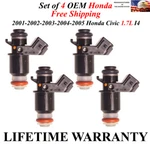 Genuine Honda 4X Fuel Injectors For 01 02 03 04 05 Civic 1.7L Lx Ex Cx Hx. Fixed Price $55.00.