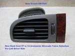 25868194 New 07 To 14 Avalanche Silverado Yukon Suburban Left Driver Air Vent. Fixed Price $29.00.