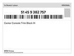 Genuine Bmw Center Console Trim Black Hi 51-45-9-382-757 New. Fixed Price $198.31.