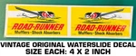 Road-runner Mufflers Shock Vintage Original Waterslide Decal Sticker-racing. Fixed Price $9.41.