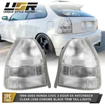 Clear Frosted Lens Tail Light Pair (l+r) For 96-00 Honda Civic Ek Hatchback 3D. Fixed Price $209.95.