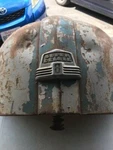 1947 1948 Super Deluxe Ford Hood With Ornament. Fixed Price $510.00.