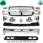 Front Bumper Chrome & Grille Assembly Kit For 2001-2002 Silverado 2500 Hd 3500. Fixed Price $914.96.
