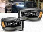 06 07 08 Dodge Ram 1500 2500 3500 Headlights Alpha Black Pro Series Drl Turn Led. Fixed Price $492.99.