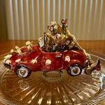 Vintage 2001 Heather Minc, Wedding Love Car Bears Sculptured Music Box. Blue Sky. Fixed Price $50.00.