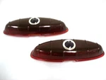 1949 1950 Ford Car Glass Tail Light Lenses With Blue Dot Pair Deluxe Lamp. Fixed Price $59.17.