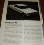 1964 Ford Galaxie 427 Specs Info Photo Tear Drop Hood. Fixed Price $5.39.